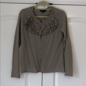 Banana Republic gray wool ruffle cardigan